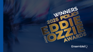 EnsembleIQ 2025 Eddie & Ozzie Awards winner graphic showing this year's logo for the awards