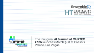 AI Summit at MURTEC 2026 logo overlaid on a photo of restaurant executives at a conference in Las Vegas.