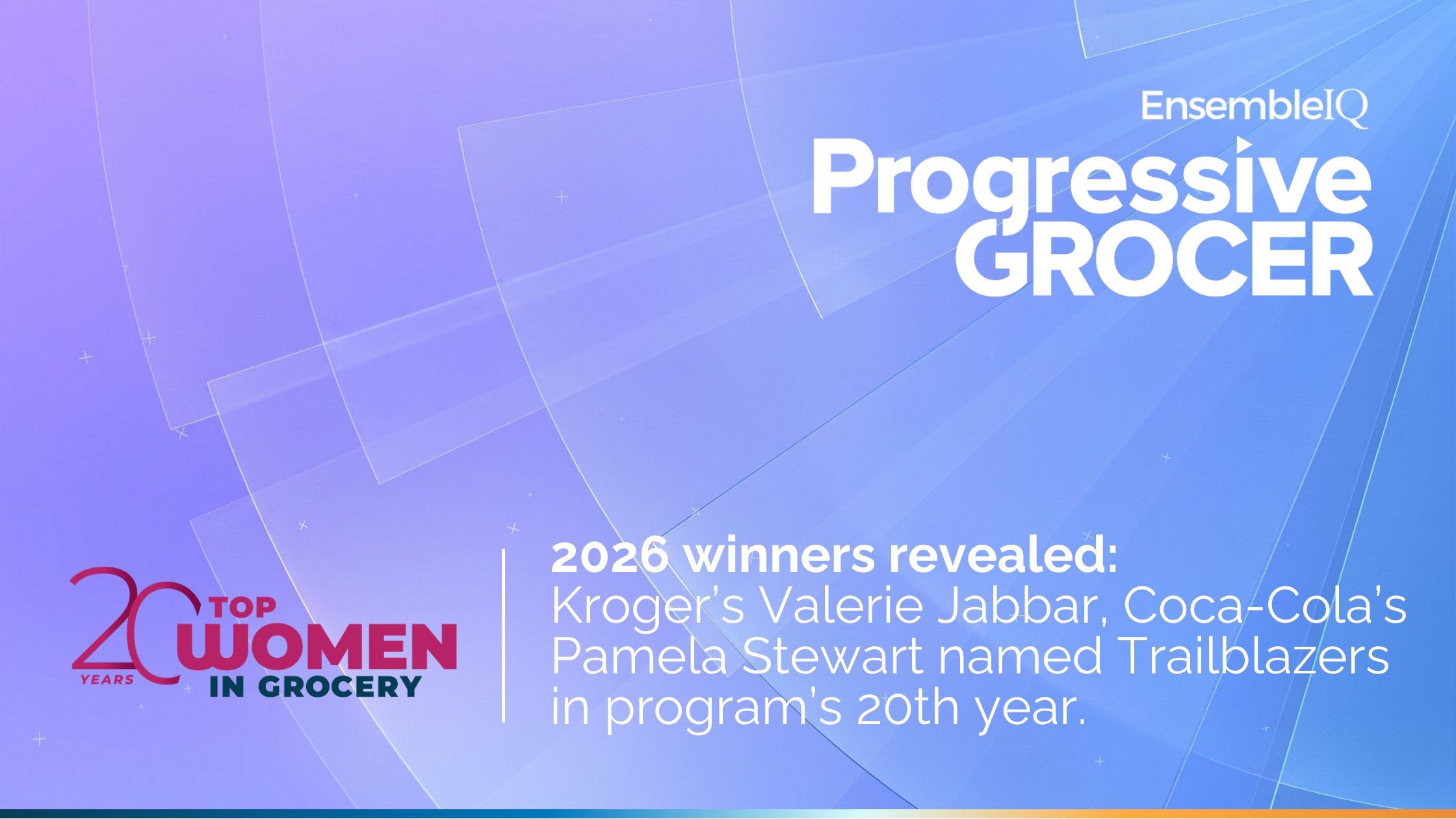 2026 Top Women in Grocery 20th anniversary logo presented by Progressive Grocer